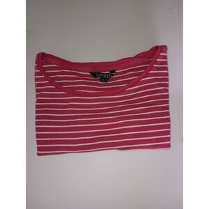 Lauren Ralph Lauren Pink White Stripe Casual Cotton Shirt Size M